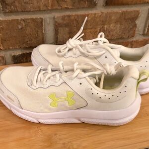 Under Armour White and Yellow Athletic Shoes